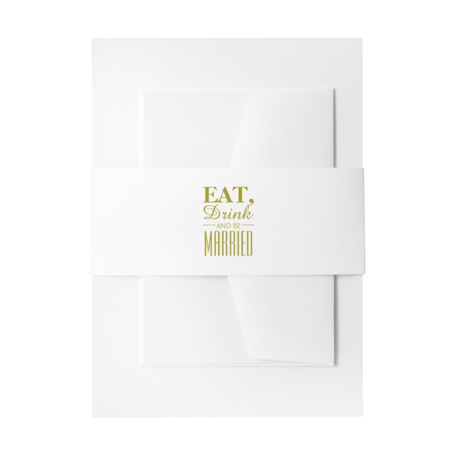 Bandeau De Faire-part Mangez, buvez et soyez marié Gold (Devant example)