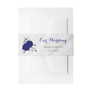 Bandeau De Faire-part marbre gris bleu argenté mariage