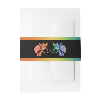 Bandeau De Faire-part Mariage à l'aquarelle Art Nouveau Rainbow II 