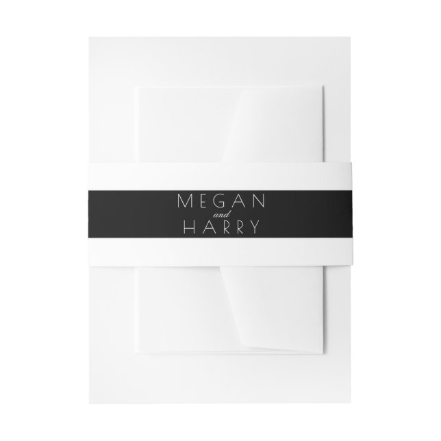 Bandeau De Faire-part Mariage à rayures noir et blanc (Devant example)