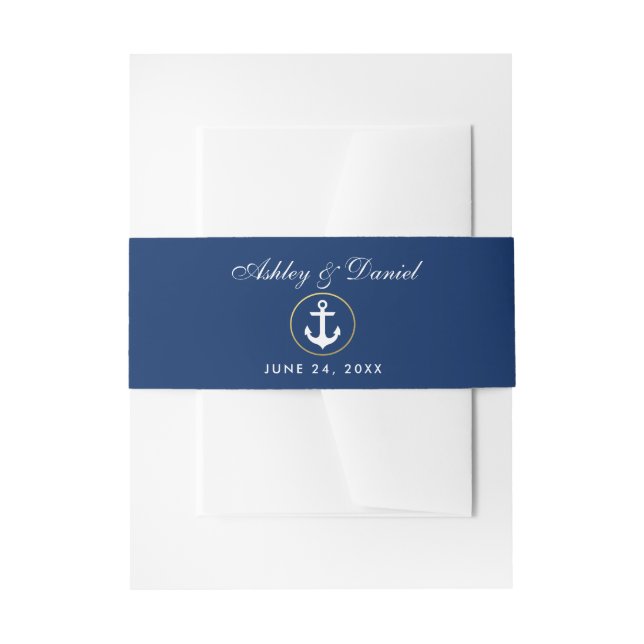 Bandeau De Faire-part Mariage Ancre bleu marine (Devant example)