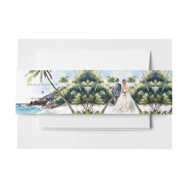 Bandeau De Faire-part Mariage aquarelle Couple Mariage (Devant Example)