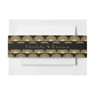 Bandeau De Faire-part Mariage Art Déco Classy Black Gold