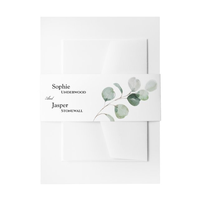 Bandeau De Faire-part Mariage blanc vert moderne (Devant example)