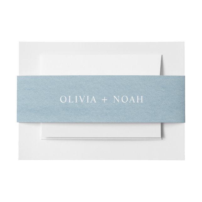 Bandeau De Faire-part Mariage bleu aquarelle moderne (Devant Example)