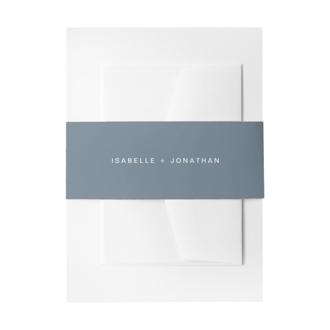 Bandeau De Faire-part Mariage bleu et blanc Dusty simple (Devant example)