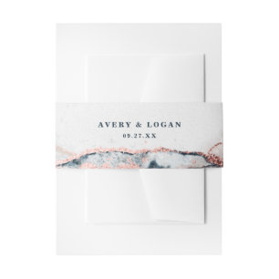 Bandeau De Faire-part Mariage bleu marine Abstrait moderne