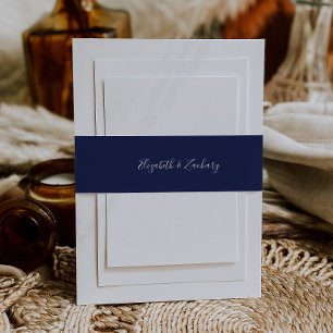 Bandeau De Faire-part Mariage bleu marine moderne