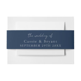 Bandeau De Faire-part Mariage bleu marine moderne de