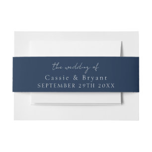 Bandeau De Faire-part Mariage bleu marine moderne de