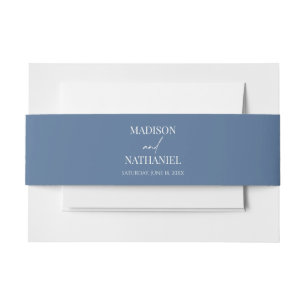 Bandeau De Faire-part Mariage bleu minimaliste