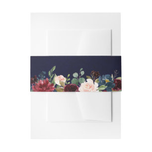 Bandeau De Faire-part Mariage Boho Russe Floral de la Marine Rouge de Bo