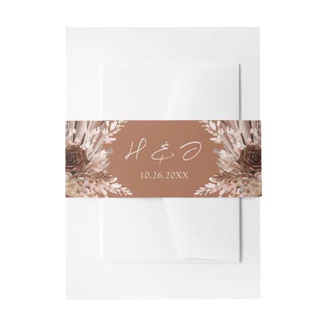 Bandeau De Faire-part Mariage Boho Terracotta (Devant example)