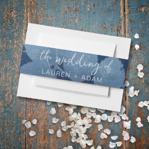 Bandeau De Faire-part Mariage Botanique Bleu Cyan Moderne