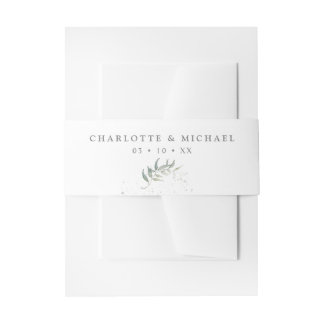 Bandeau De Faire-part Mariage botanique de feuille d'aquarelle