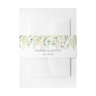 Bandeau De Faire-part Mariage botanique du feuillage vert