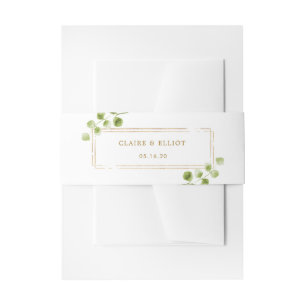Bandeau De Faire-part Mariage Botanique Gold Greenery