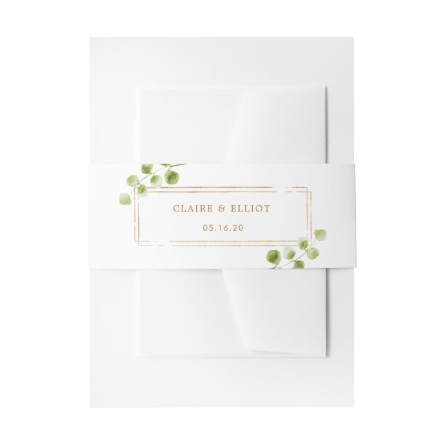 Bandeau De Faire-part Mariage Botanique Gold Greenery (Devant example)