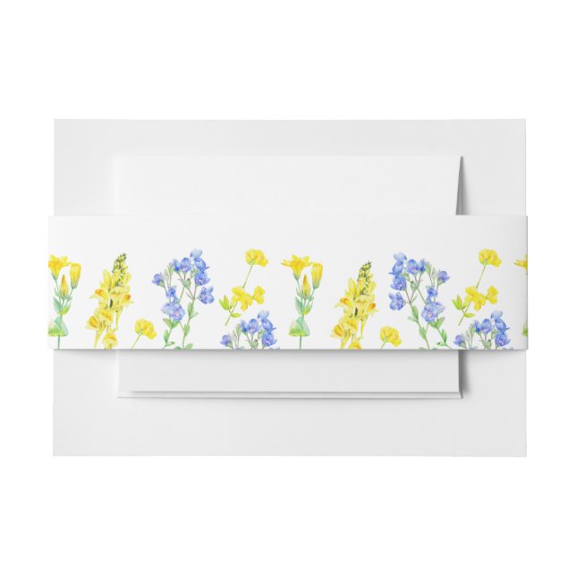 Bandeau De Faire-part mariage botanique jaune fleur sauvage (Devant Example)