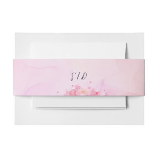 Bandeau De Faire-part Mariage botanique rose orange aquarelle
