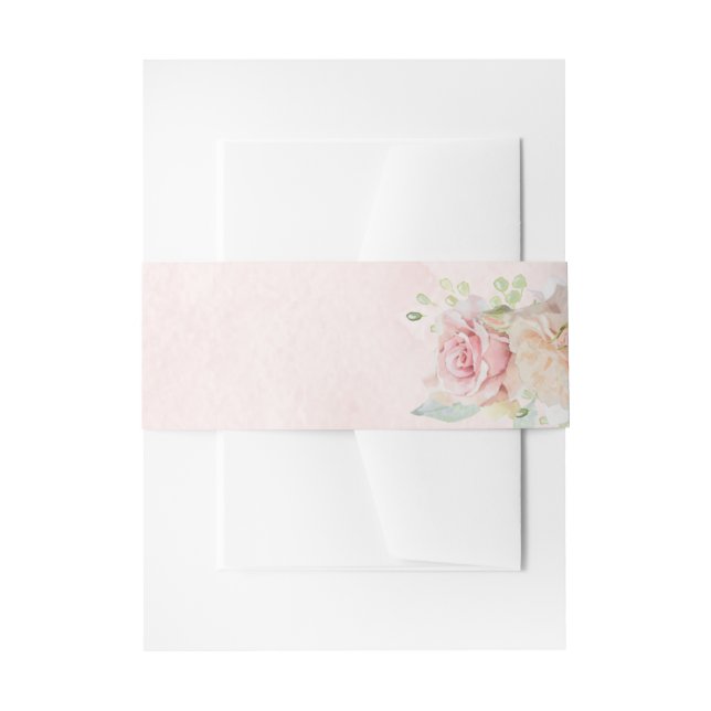 Bandeau De Faire-part Mariage botanique rose pâle (Devant example)