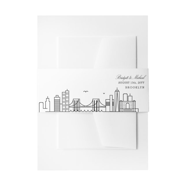 Bandeau De Faire-part Mariage Brooklyn Skyline | (Devant example)