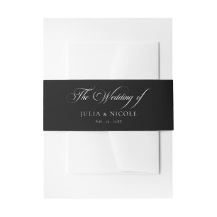 Bandeau De Faire-part Mariage Calligraphie Ivoire Noir Classique