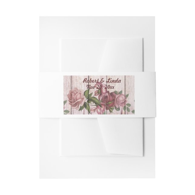 Bandeau De Faire-part Mariage campagnard Floral Rustique Rose (Devant example)
