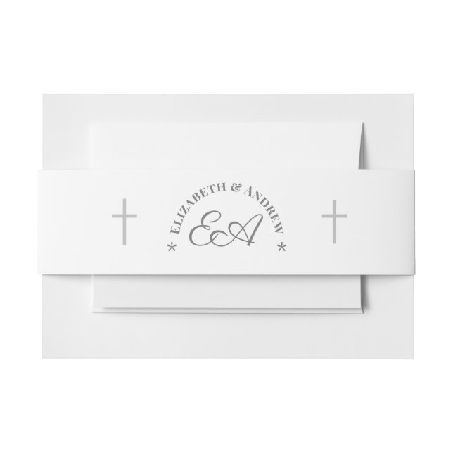 Bandeau De Faire-part Mariage catholique monogramme (Devant Example)
