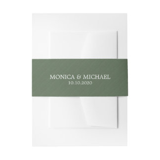 Bandeau De Faire-part Mariage classique brossé vert foncé