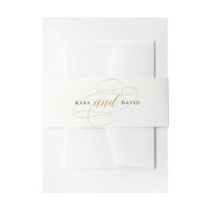 Bandeau De Faire-part Mariage classique glamour Faux Gold