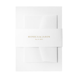 Bandeau De Faire-part Mariage Classique Minimaliste en Or