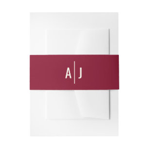 Bandeau De Faire-part Mariage Classique Minimaliste Monogramme Bourgogne