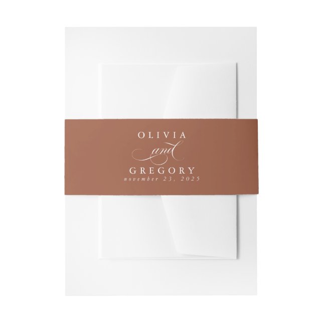 Bandeau De Faire-part Mariage couleur terre cuite solide (Devant example)