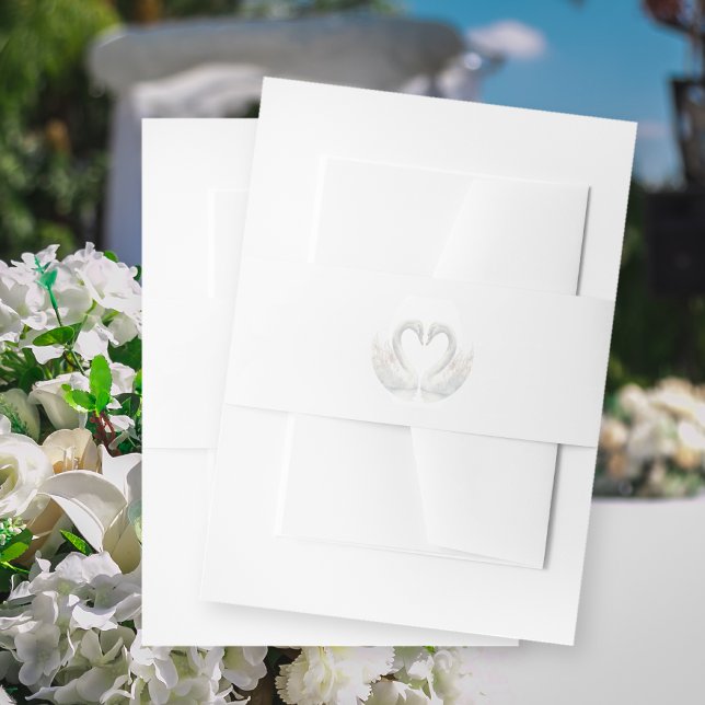 Bandeau De Faire-part Mariage cygne (Swan Wedding Invitation Belly Bands)