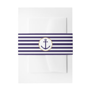 Bandeau De Faire-part Mariage d'Ancre de la marine nautique et de la ban