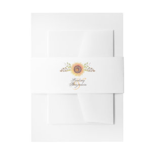 Bandeau De Faire-part Mariage d'aquarelle élégant en fleurs de tournesol