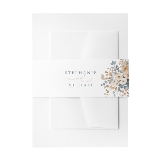 Bandeau De Faire-part Mariage d'aquarelle florale moelleuse (Devant example)