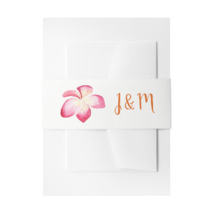 Bandeau De Faire-part Mariage d'aquarelle Sunset Plumeria