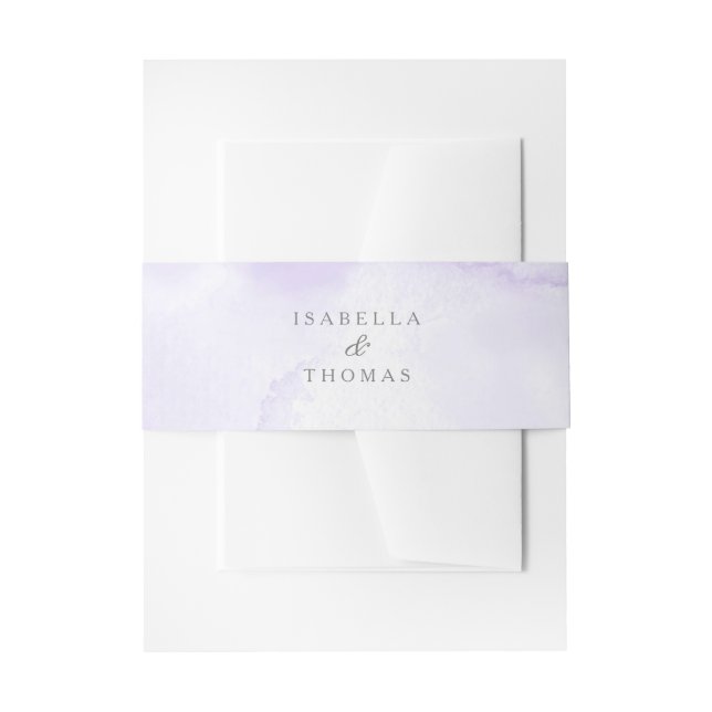 Bandeau De Faire-part Mariage d'aquarelle violet de lavande moderne (Devant example)