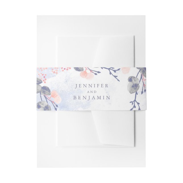 Bandeau De Faire-part Mariage d'aquarelles bleues et bleues (Devant example)