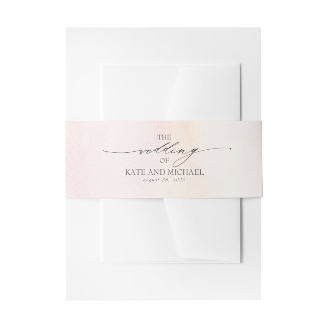 Bandeau De Faire-part Mariage d'aquarelles rose pâle (Devant example)