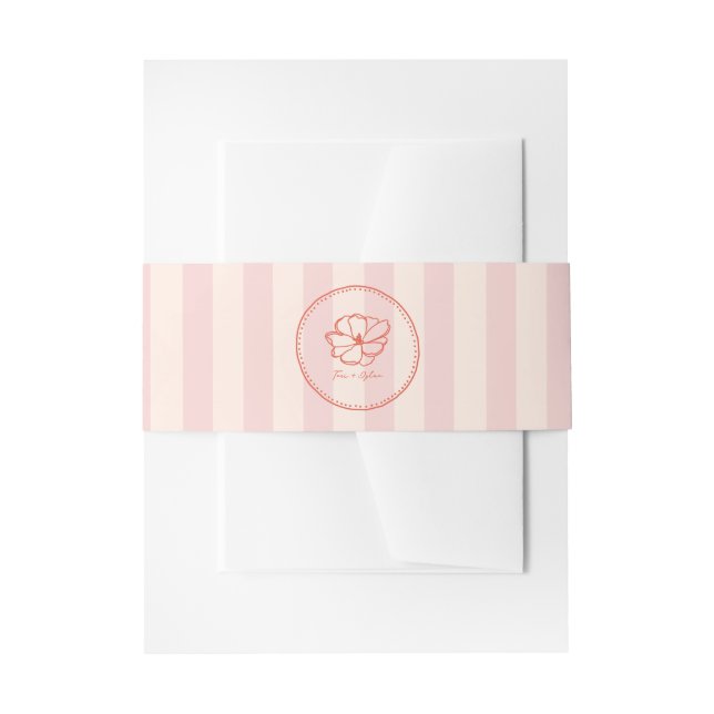 Bandeau De Faire-part Mariage de bande tropicale rose fleur (Devant example)