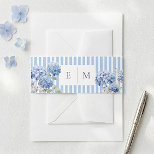Bandeau De Faire-part Mariage de bord de mer avec Hydrangea Bleu
