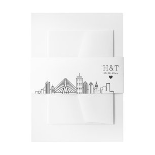Bandeau De Faire-part Mariage de Boston   Monogramme stylisé Skyline