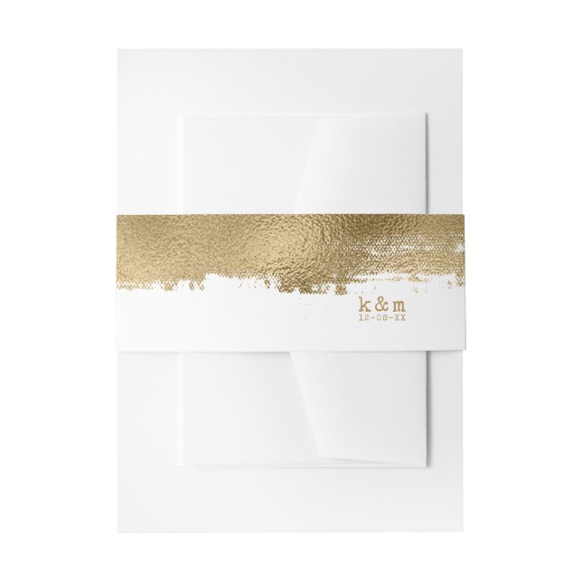 Bandeau De Faire-part Mariage de brosse d'or ID655 (Devant example)