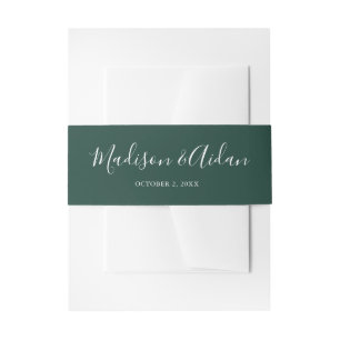 Bandeau De Faire-part Mariage de calligraphie Emerald Green