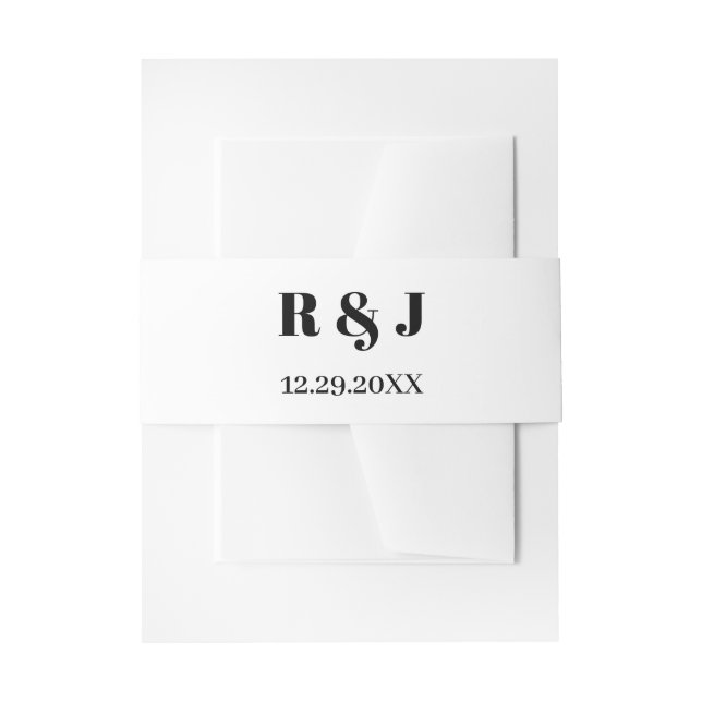 Bandeau De Faire-part Mariage de calligraphie en noir blanc (Devant example)