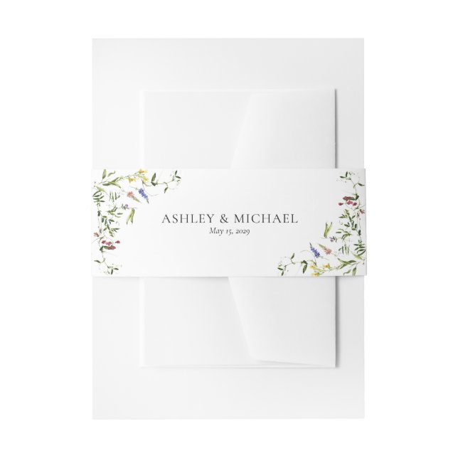 Bandeau De Faire-part Mariage de calligraphie Fleur sauvage moderne (Devant example)