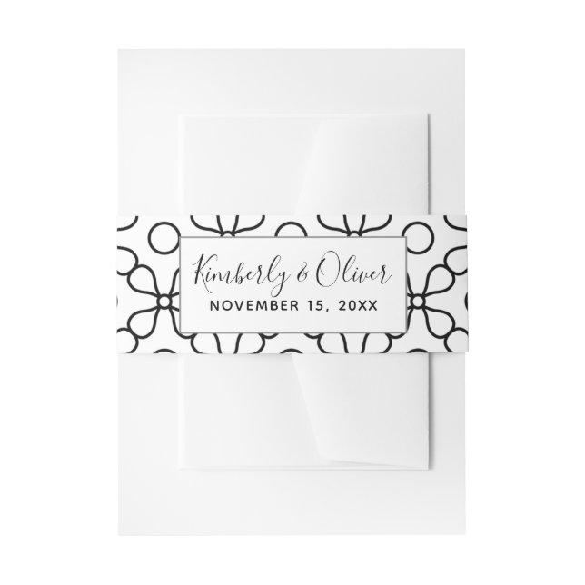 Bandeau De Faire-part Mariage de calligraphie noir et blanc simple (Devant example)